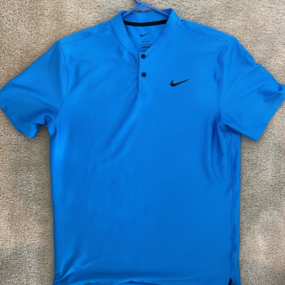 NIKE TOUR Drifit Golf Polo - Blade Collar Blue